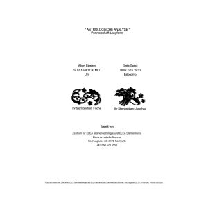 Schriftliche astrologische Analyse PARTNERSCHAFT