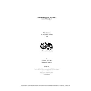 Schriftliche astrologische Analyse  ZUKUNFT/JAHRESVORSCHAU für 1 Jahr